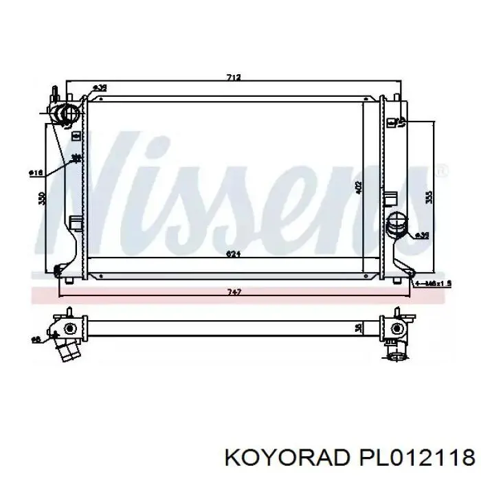 PL012118 Koyorad Радіатор охолодження двигуна