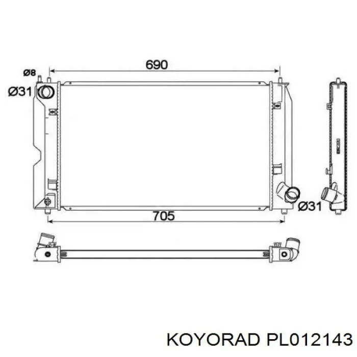 PL012143 Koyorad Радіатор охолодження двигуна