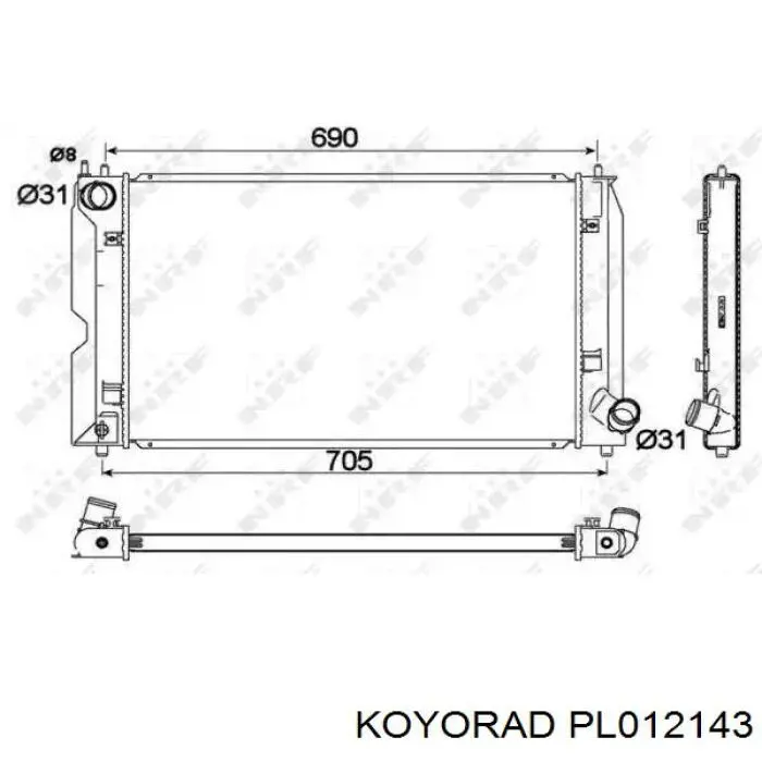 Купити PL012143 Koyorad Радіатор двигуна
