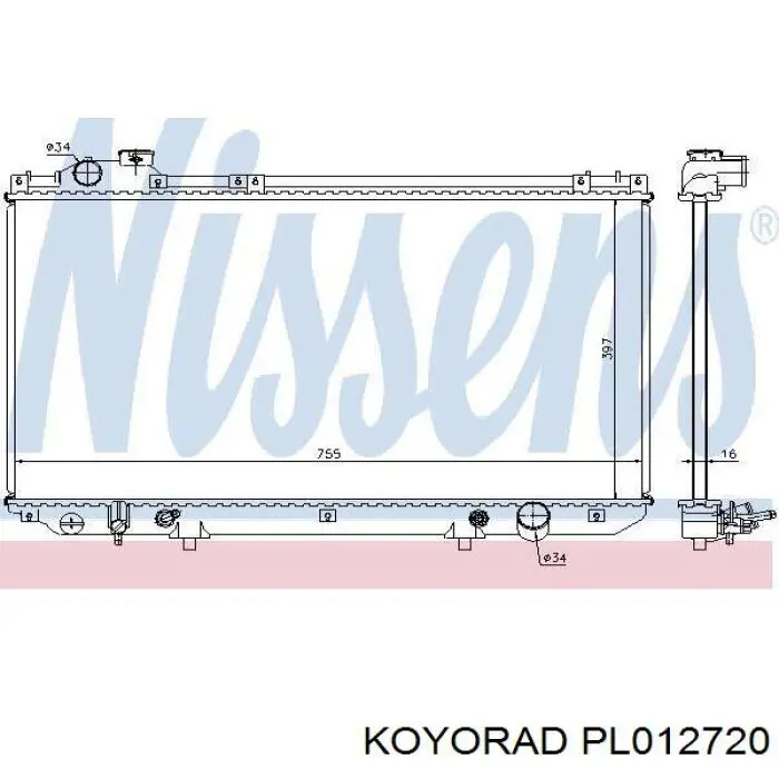 PL012720 Koyorad Радіатор охолодження двигуна