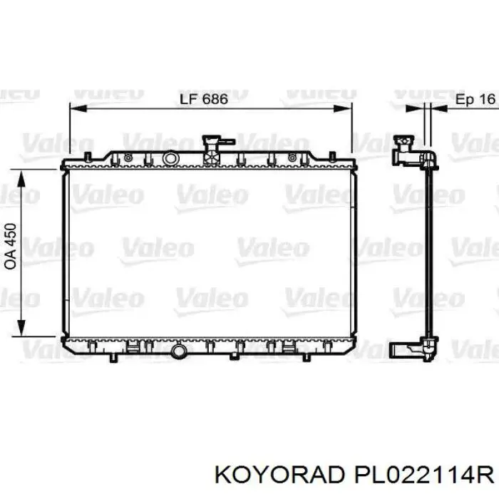 Купити PL022114R Koyorad Радіатор двигуна