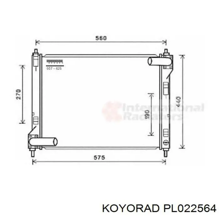 Радіатор основний Koyorad PL022564 ціна, від 116.73 USD