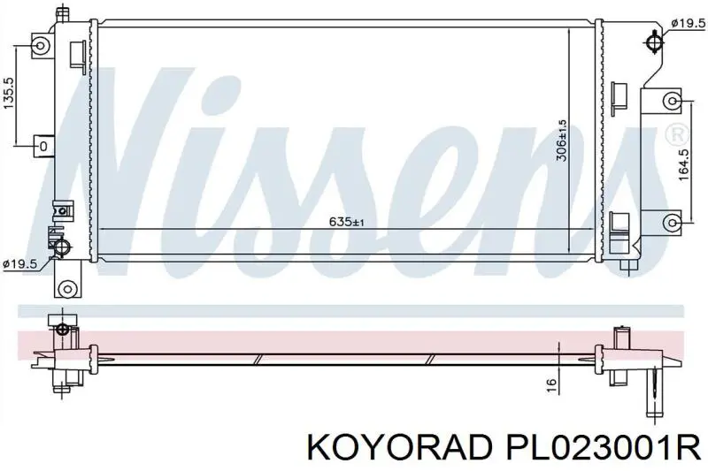 Купити PL023001R Koyo Радіатор двигуна