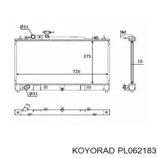 PL062183 Koyorad Радіатор охолодження двигуна
