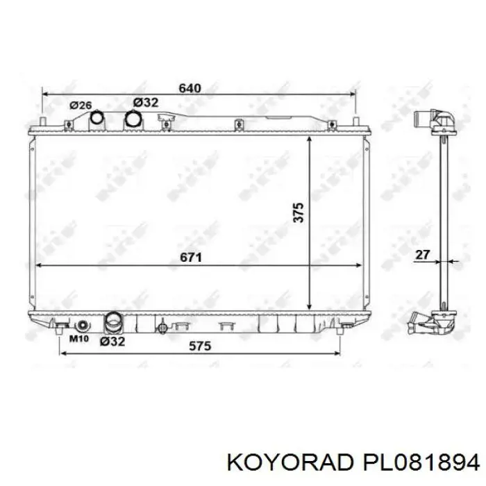 Радіатор основний Koyorad PL081894 ціна, від 81.01 USD