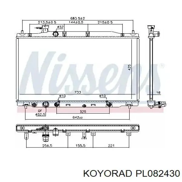 PL082430 Koyorad Радіатор охолодження двигуна