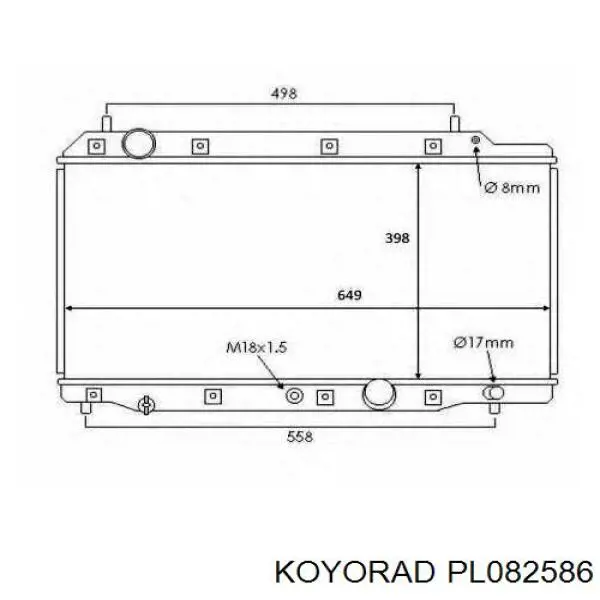 Радіатор основний Koyorad PL082586 ціна, від 145.46 USD