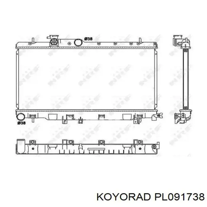 Радіатор основний Koyorad PL091738 ціна, від 64.98 USD