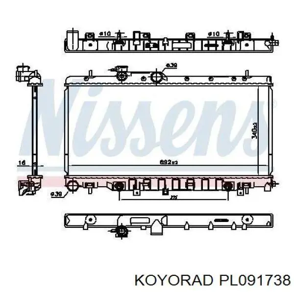 Купити PL091738 Koyorad Радіатор двигуна