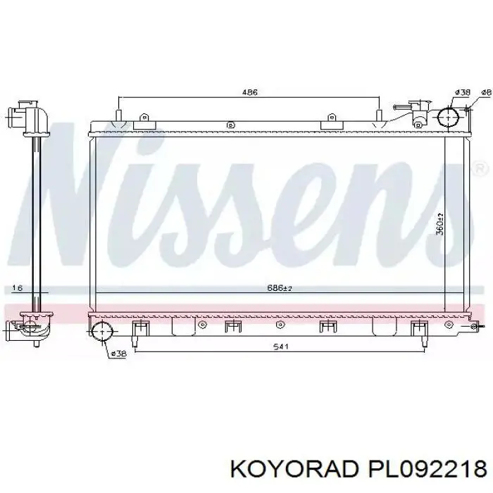 Купити PL092218 Koyorad Радіатор двигуна