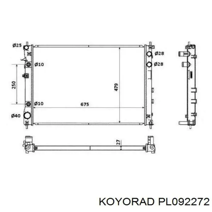 PL092272 Koyorad Радіатор охолодження двигуна