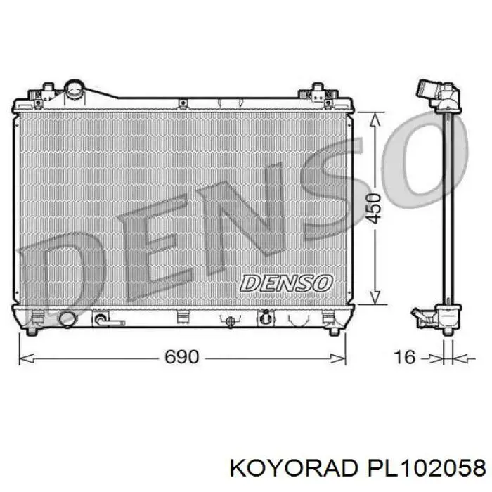 Купити PL102058 Koyorad Радіатор двигуна