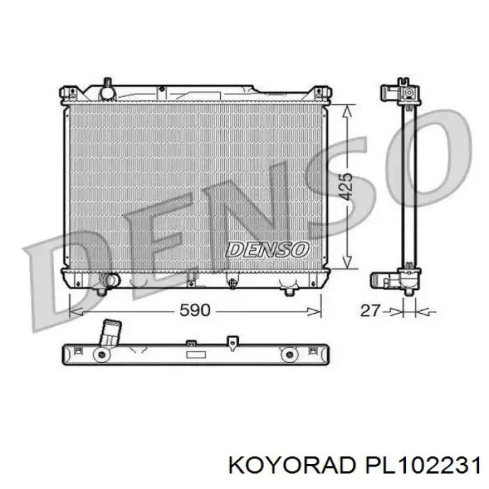 Радіатор охолодження двигуна PL102231 Koyorad