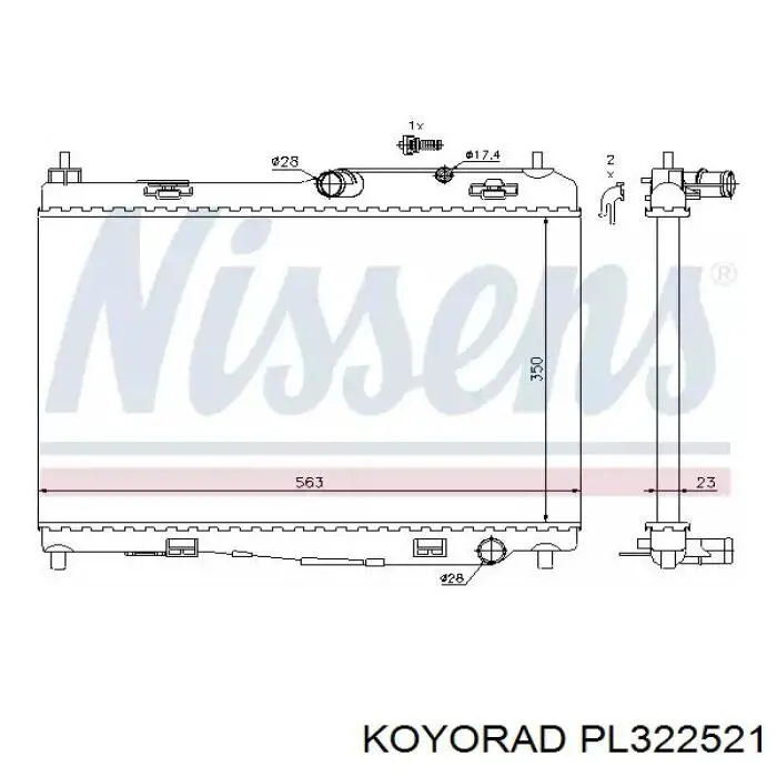 Радіатор основний Koyorad PL322521 ціна, від 70.60 USD