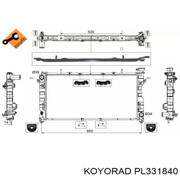PL331840 Koyorad Радіатор охолодження двигуна