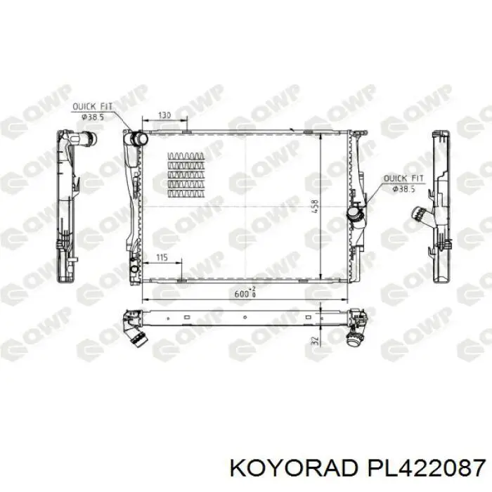 Купити PL422087 Koyorad Радіатор двигуна