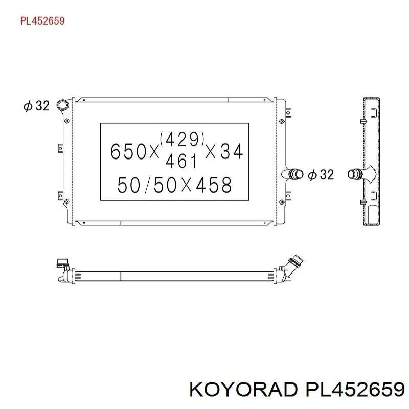 Радіатор основний Koyorad PL452659 ціна, від 69.18 USD