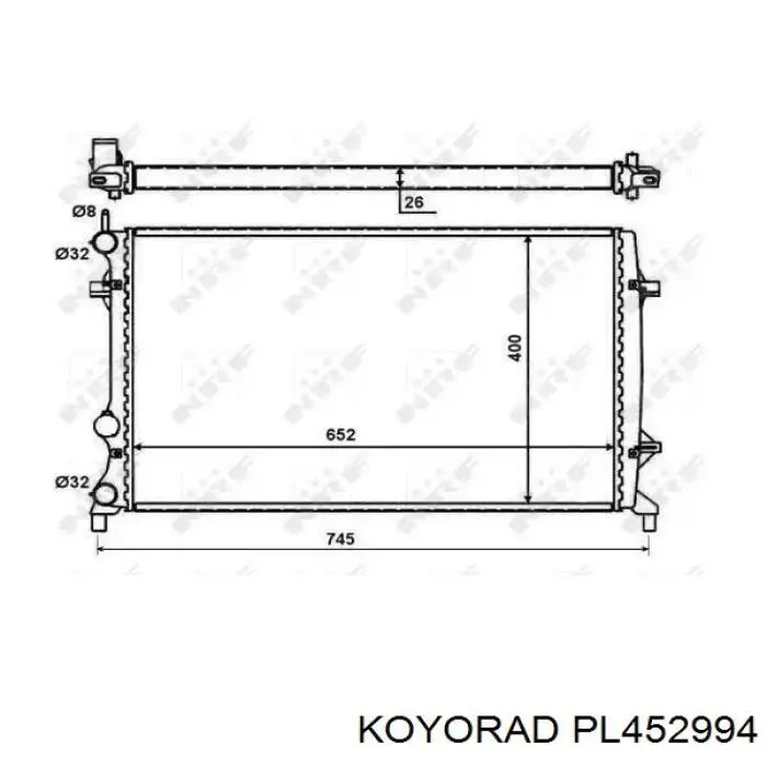 PL452994 Koyorad Радіатор охолодження двигуна