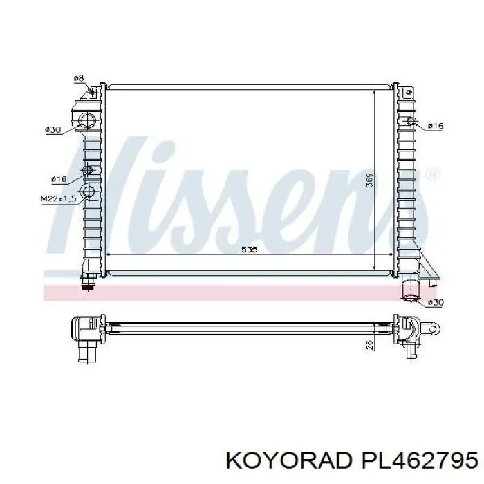 PL462795 Koyorad Радіатор охолодження двигуна