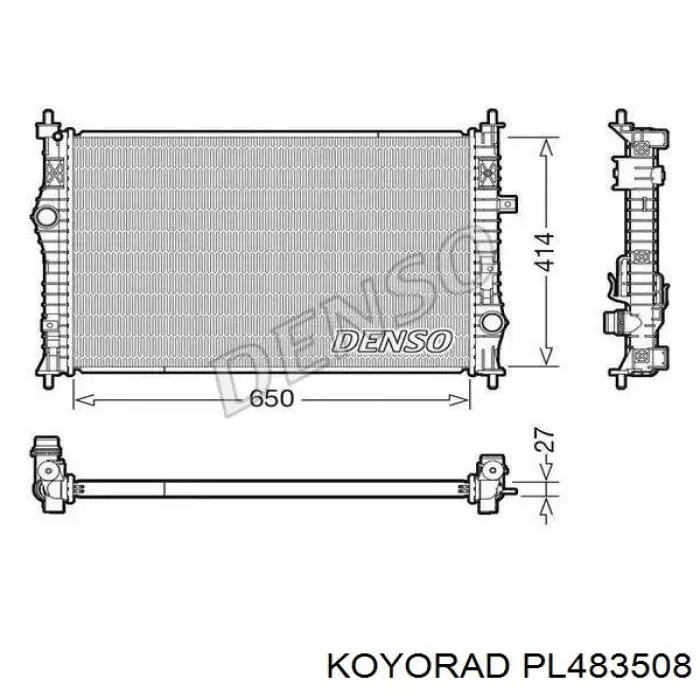 Радіатор охолодження двигуна PL483508 Koyorad