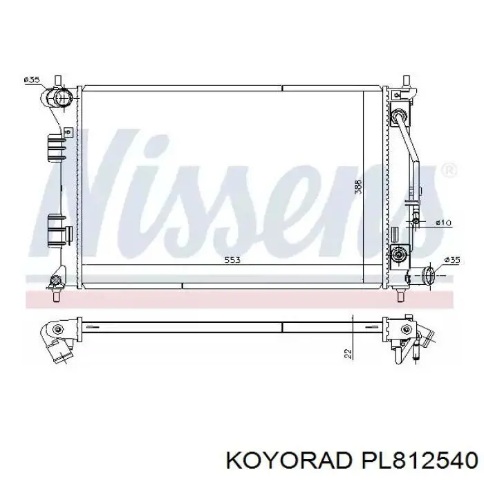Купити PL812540 Koyorad Радіатор двигуна