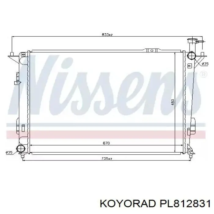 Купити PL812831 Koyorad Радіатор двигуна