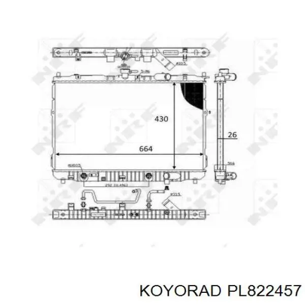 Радіатор основний Koyorad PL822457 ціна, від 82.21 USD