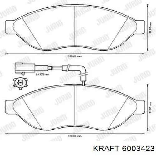 Гальмівні колодки Kraft 6003423 ціна, від 37.16 USD