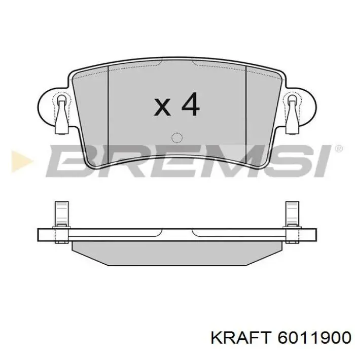 Задні гальмівні колодки Kraft 6011900 ціна, від 16.43 USD