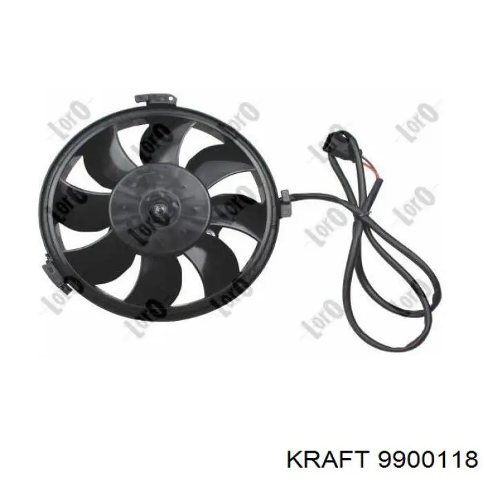 9900118 Kraft електровентилятор охолодження в зборі (двигун + крильчатка)