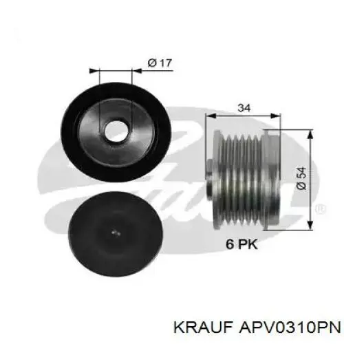 Шків генератора APV0310PN Krauf