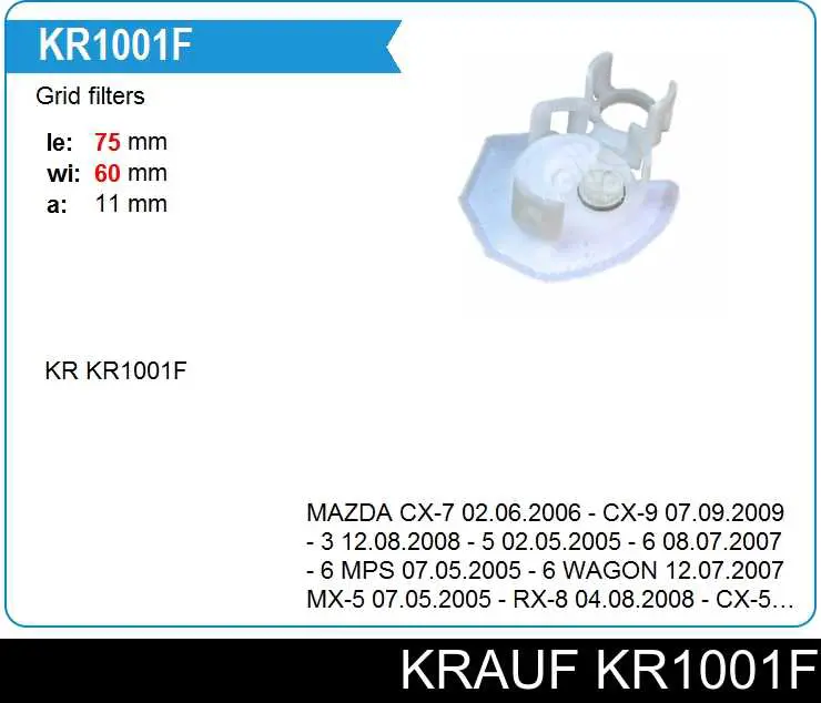Сітка бензонасоса Krauf KR1001F ціна, від 10.93 USD