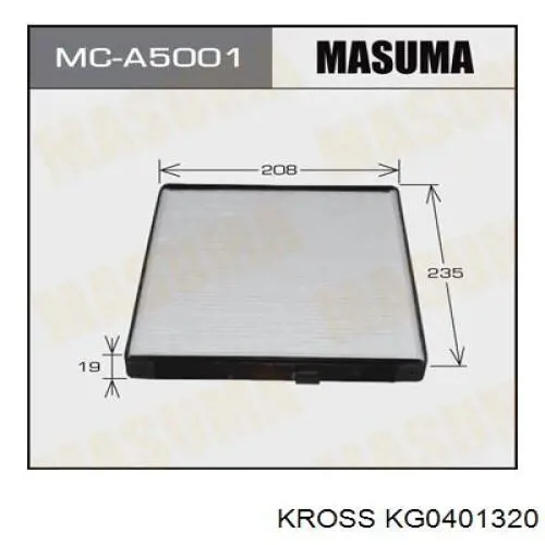 Фільтр повітряний обігрівача Kross KG0401320 ціна, від 3.66 USD