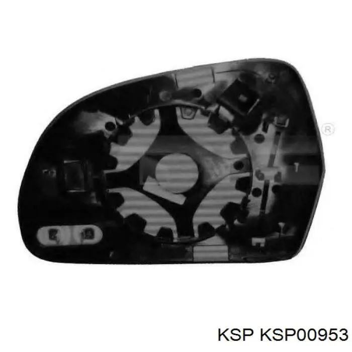 KSP00953 KSP дзеркальний елемент дзеркала заднього виду, лівого