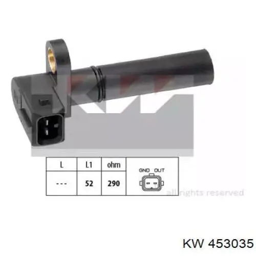 Датчик обертів колінвалу KW AUTOMOTIVE 453035 ціна, від 12.67 USD
