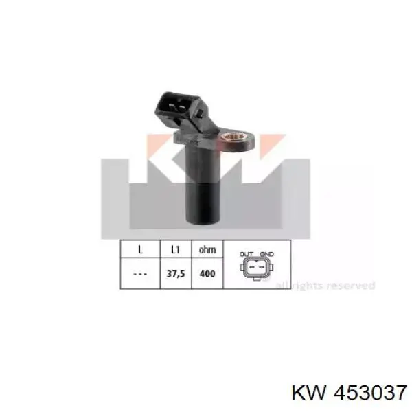 Датчик обертів колінвалу KW AUTOMOTIVE 453037 ціна, від 10.76 USD