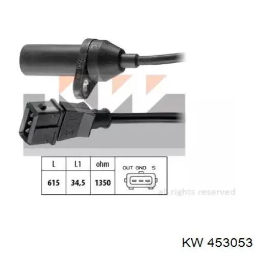 Купити 453053 KW AUTOMOTIVE Датчик положення (оборотів) коленвалу