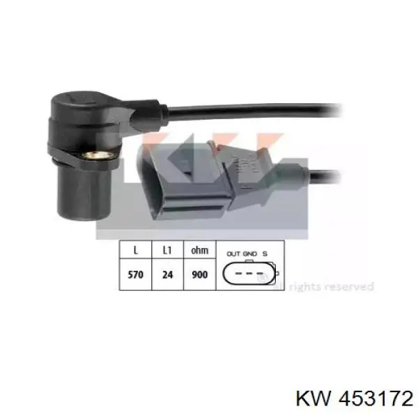 Купити 453172 KW AUTOMOTIVE Датчик положення (оборотів) коленвалу