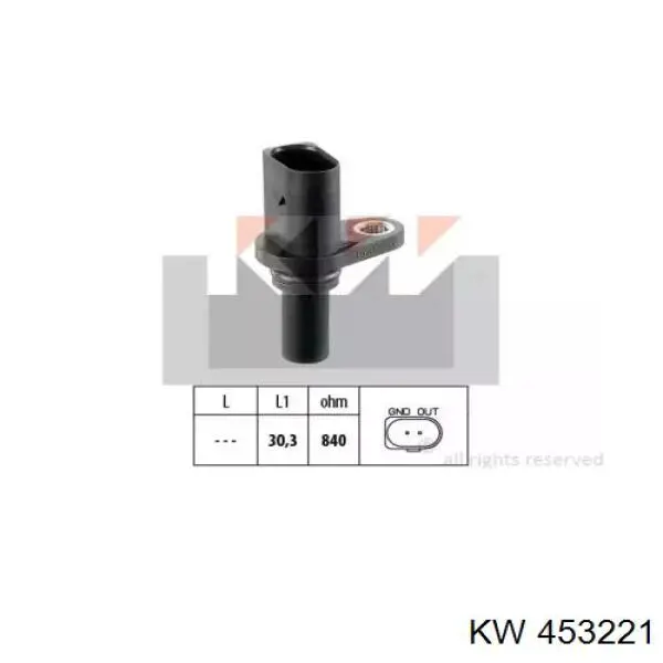 Купити 453221 KW AUTOMOTIVE Датчик швидкості обертання валу АКПП