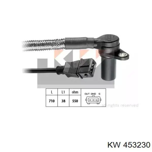 Датчик обертів колінвалу KW AUTOMOTIVE 453230 ціна, від 27.49 USD