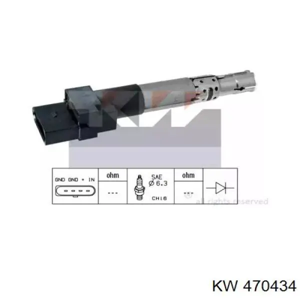 470434 KW AUTOMOTIVE Котушка запалювання