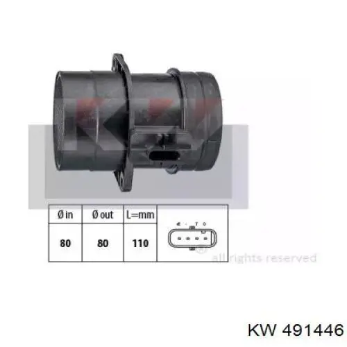 491446 KW AUTOMOTIVE Датчик витрати повітря