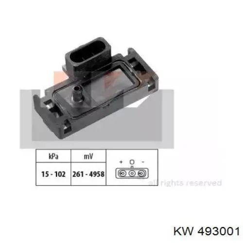 MAP сенсор KW AUTOMOTIVE 493001 ціна, від 16.13 USD