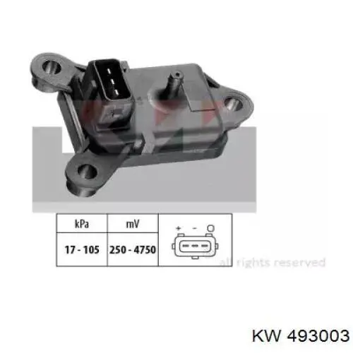 MAP сенсор KW AUTOMOTIVE 493003 ціна, від 14.49 USD