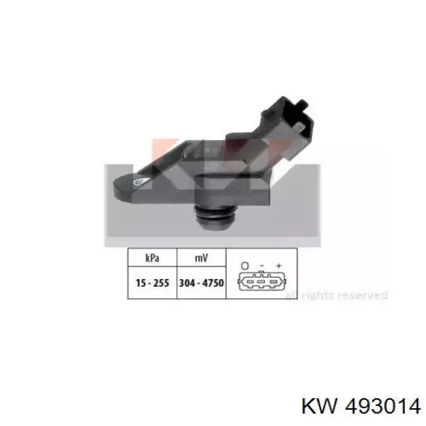 MAP сенсор KW AUTOMOTIVE 493014 ціна, від 27.08 USD