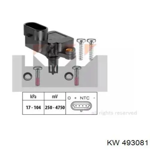 493081 KW AUTOMOTIVE Датчик наддува