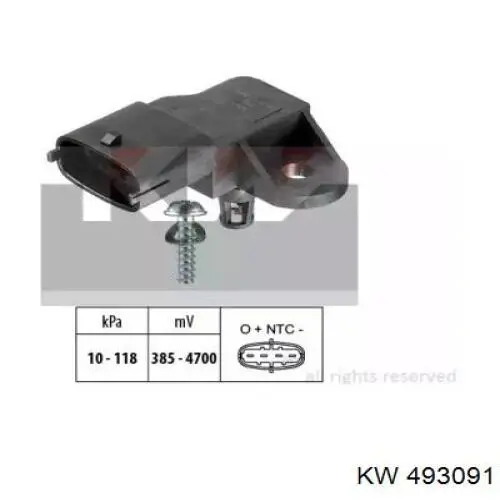 Купити 493091 KW AUTOMOTIVE Датчик абсолютного тиску