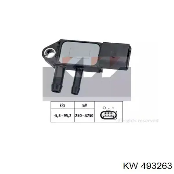 493263 KW AUTOMOTIVE Датчик тиску вихлопних газів