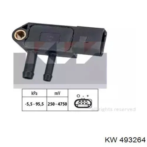 Датчик тиску вихлопних газів KW AUTOMOTIVE 493264 ціна, від 14.23 USD