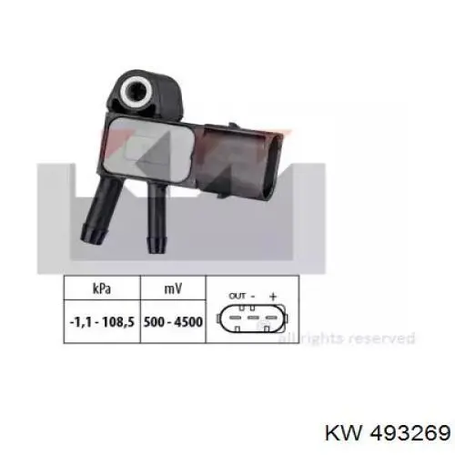 Купити 493269 KW AUTOMOTIVE Датчик тиску вихлопних газів